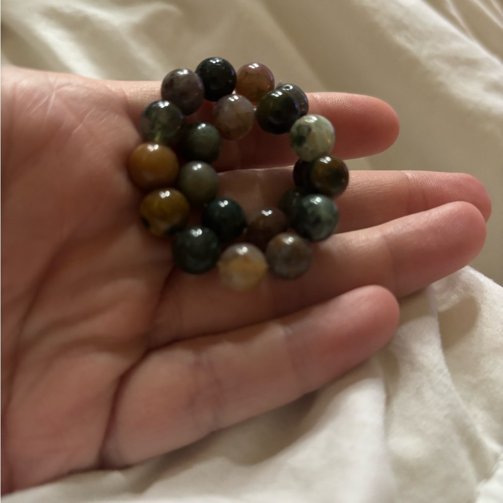 NEW JADE MIXED BEADED STRETCHY UNISEX BRACELET!